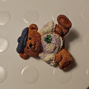 Vtg 2000 Avon St Patrick's Day Teddy Bear Lapel Pin
